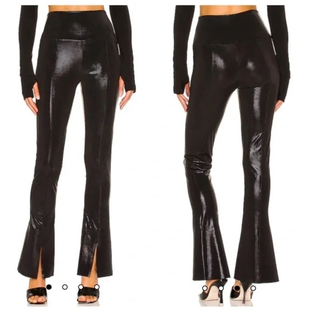 Norma Kamali Spat Legging Coated Leggings Faux Leather Black Size Small